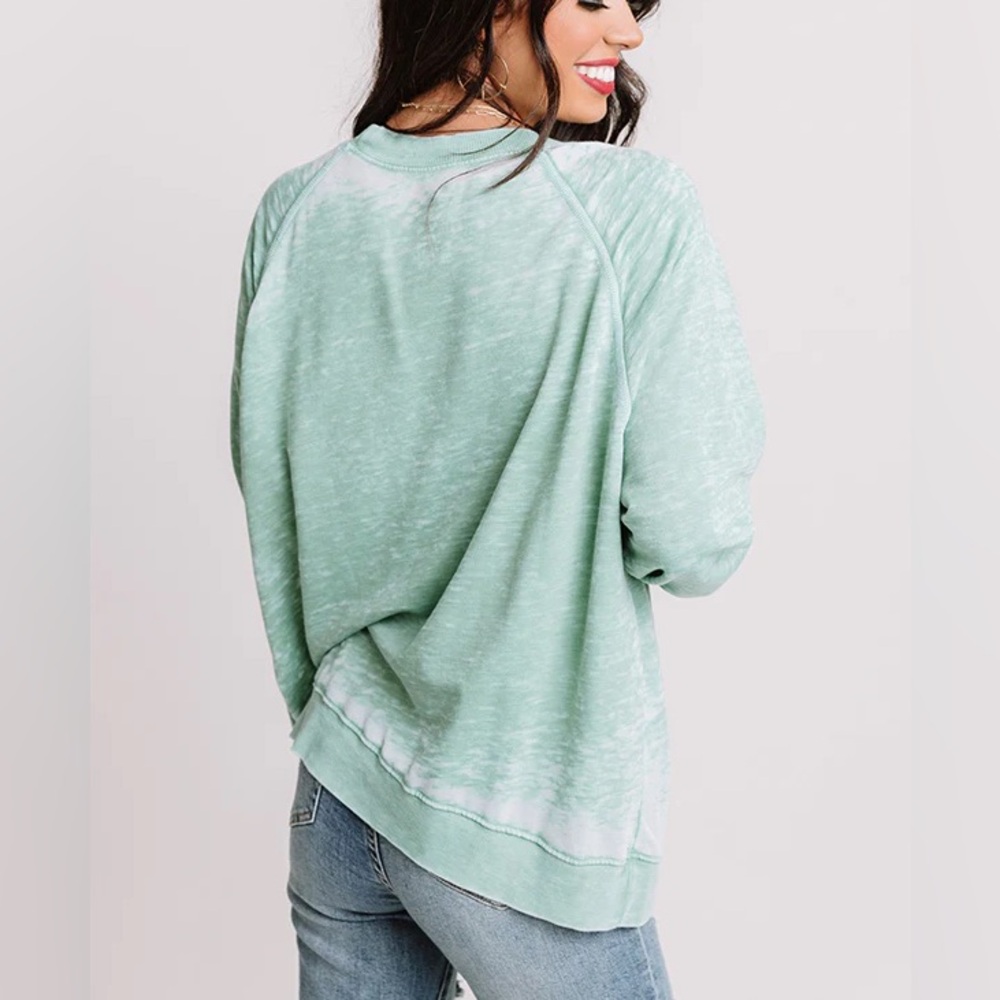 Wonder Nation Green Crewneck Sweater Plush Texture